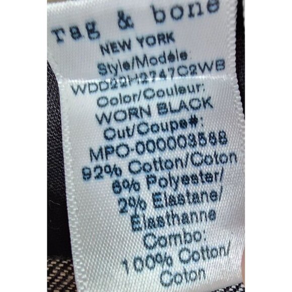 Rag & Bone Womens 30 Maya High Rise Slim Fit Coated Jeans in Worn Black NWT‎ - Picture 16 of 16